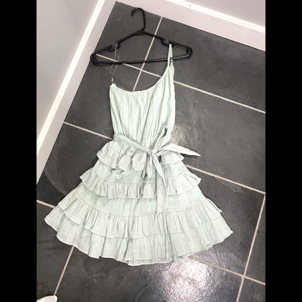 Mint Green One Shoulder Dress